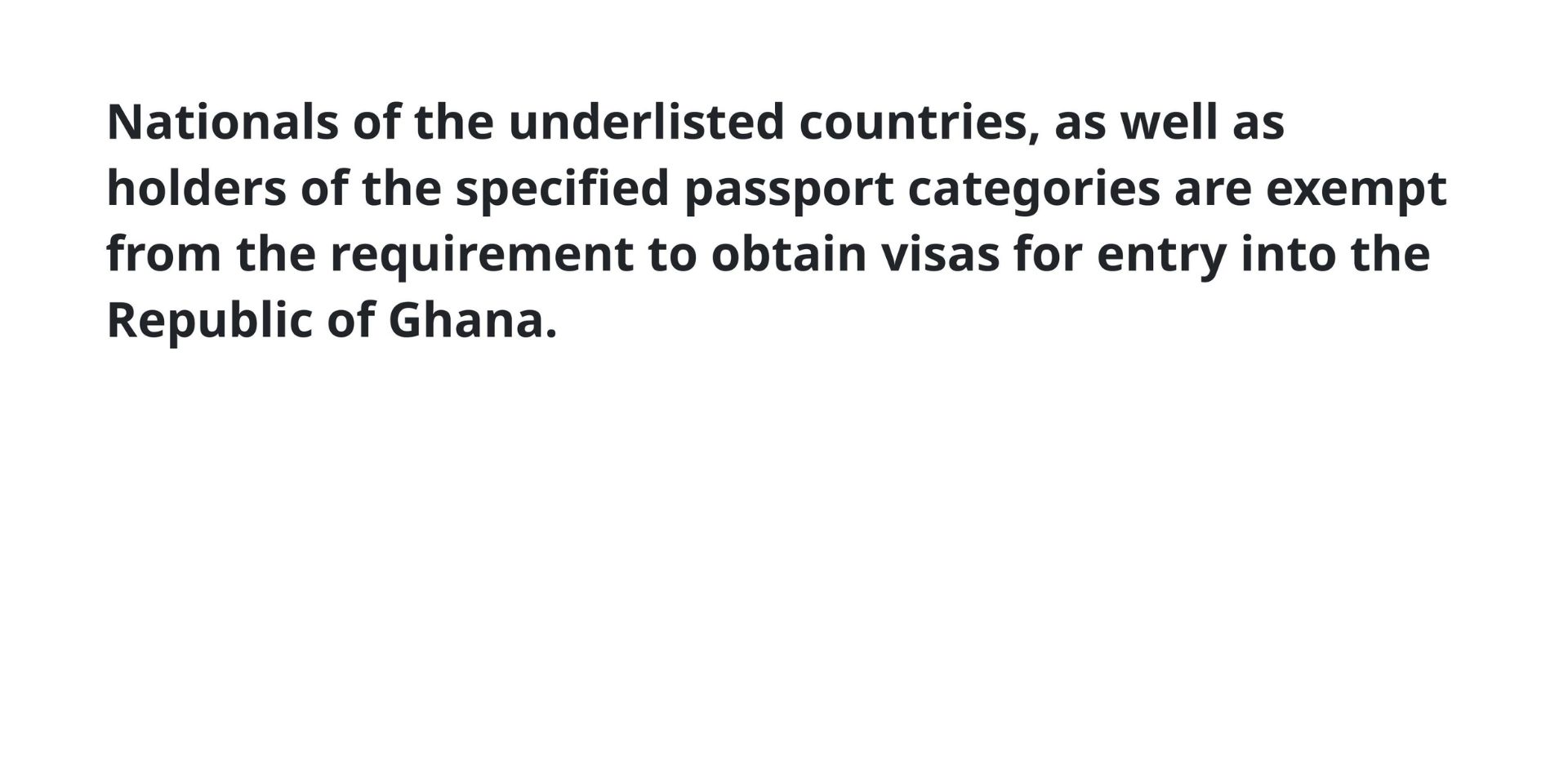 UPDATED VISA WAIVER REGIME FOR GHANA